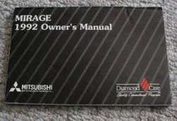 1992 Mitsubishi Mirage Owner's Manual
