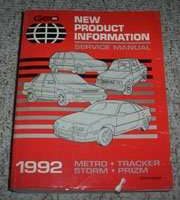 1992 Geo Metro, Tracker, Storm & Prizm New Product Info Service Manual