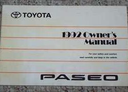 1992 Toyota Paseo Owner's Manual