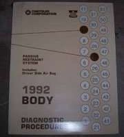 1992 Dodge Colt Passive Restraint System Body Diagnostic Procedures