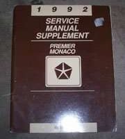 1992 Dodge Monaco Service Manual Supplement
