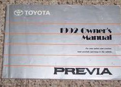 1992 Toyota Previa Owner's Manual