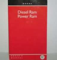 1992 Dodge Ram Truck & Power Ram Diesel Engine Owner's Manual