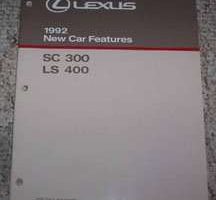 1992 Lexus SC300 & LS400 New Car Features Manual