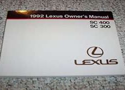 1992 Lexus SC400 & SC300 Owner's Manual
