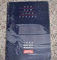 1992 Subaru SVX Owner's Manual