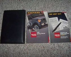 1992 GMC Safari Owner's Manual Set