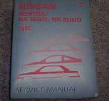 1992 Nissan Sentra, NX 1600, NX 2000 Service Manual