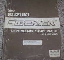 1992 Suzuki Sidekick 4Door Service Manual Supplement