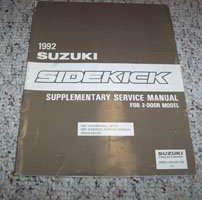 1992 Suzuki Sidekick 2-Door Models Service Manual Supplement