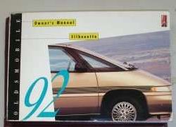 1992 Oldsmobile Silhouette Owner's Operator Manual User Guide