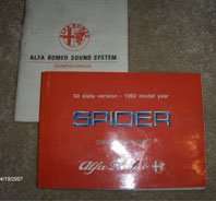1992 Alfa Romeo Spider Owner's Manual