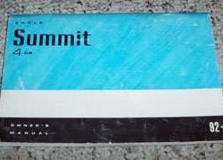 1992 Eagle Summit 4 Door Owner's Manual