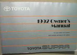 1992 Toyota Supra Owner's Manual