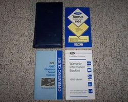 1992 Ford Taurus Owner's Manual Set
