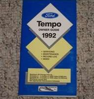 1992 Ford Tempo Owner's Manual