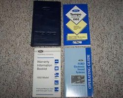 1992 Ford Tempo Owner's Manual Set