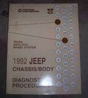 1992 Jeep Cherokee Teves Antilock Brake System Chassis Body Diagnostic Procedures Manual