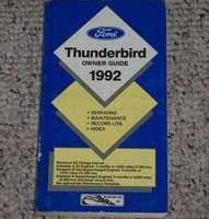 1992 Ford Thunderbird Owner's Manual