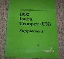 1992 Isuzu Trooper Service Manual Supplement