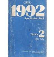 1992 Ford Econoline E-150, E-250 & E-350, Club Wagon, F150 F250 F350, F-Super Duty & Bronco Specificiations Manual