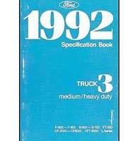 1992 Ford Medium & Heavy Duty Trucks Specificiations Manual