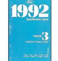1992 Ford B-Series Trucks Specificiations Manual
