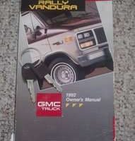 1992 GMC Vandura & Rally Owner's Manual