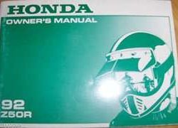 1992 Honda Z50R Motorcycle Owner's Manual