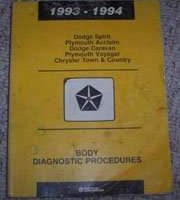 1993 Plymouth Acclaim Body Diagnostic Procedures Manual