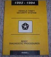 1993 Dodge Intrepid Vehicle Theft Security System Body Diagnostic Procedures