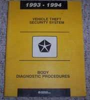 1993 Dodge Ram Van Vehicle Theft Security System Body Diagnostic Procedures