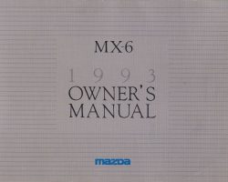 1993 Mazda MX-6 Owner's Manual