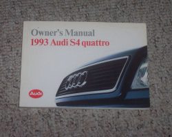 1993 Audi S4 Owner's Manual