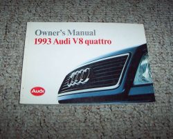 1993 Audi V8 Quattro Owner's Manual