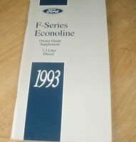 1993 Ford Econoline E-250 & E-350 7.3L Diesel Owner's Manual Supplement