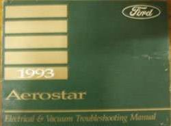 1993 Ford Aerostar Electrical Wiring Diagrams Troubleshooting Manual