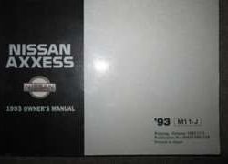 1993 Nissan Axxess Owner's Manual