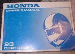 1993 Honda CBR1000F Motorcycle Owner's Manual