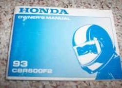 1993 Honda CBR600F2 Motorcycle Owner's Manual