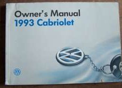 1993 Volkswagen Cabriolet Owner's Manual