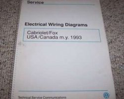 1993 Volkswagen Cabriolet & Fox Electrical Wiring Diagrams Manual