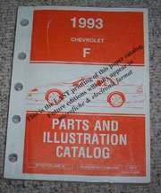 1993 Chevrolet Camaro Parts & Illistration Catalog Manual