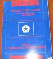 1993 Jeep Cherokee & Wagoneer Vehicle Theft Alarm Body Diagnostic Procedures Manual