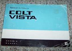 1993 Plymouth Colt Vista Owner's Manual