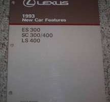 1993 Lexus ES300, SC400, SC300 & LS400 New Car Features Manual