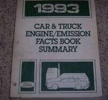 1993 Lincoln Town Car Engine/Emission Facts Book Summary