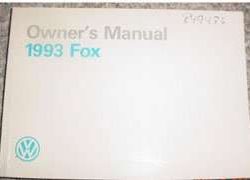1993 Volkswagen Fox Owner's Manual
