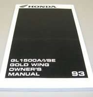1993 Honda GL1500A, GL1500I & GL1500SE Gold Wing Motorcycle Owner's Manual