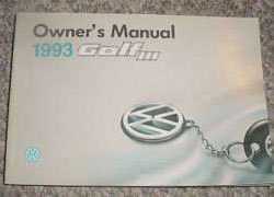 1993 Volkswagen Golf III Owner's Manual
